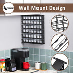 ZCDCP for K Cup Coffee Pod Holder, K Cup Holder Drawer Wall Mounted Coffee Pod Organiser (Holds 42 Coffee Pods)