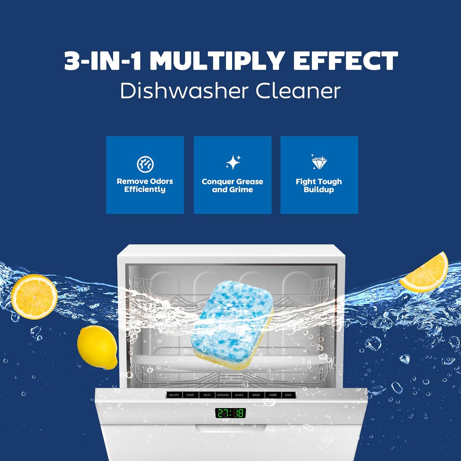 Dishwasher Cleaner and Deodorizer Tablet - Helps Remove Limescale, Mineral Buildup and Odor - Formulated to Clean Inside all Machines - 12 Cleaner Tablets…