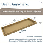 Countertop and Vanity Tray - 11.7" Silicone Bathroom Tray, Flexible Dish Soap Holder for Kitchen, Bathroom Counter Organizer, Shower Toilet Tank Trays Décor Accessories, Sink Makeup Mat Oil
