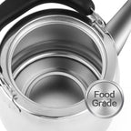 Tea Kettle,Whistling Tea kettle for Stove Top,3 QT Stainless Steel Teapot,Induction Tea Kettle Pot for Stovetop (2.85 L,Silver)