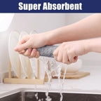 Homaxy Microfiber Waffle Weave Kitchen Dish Cloths, 12 x 12 Inch Ultra Absorbent and Solid Color Dish Towels for Kitchen Fast Drying Dishcloth for Washing Dishes, 8 Pack, Grey