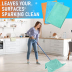 Newwiee 3 Pcs Extra Large Microfiber Cleaning Cloth 30" x 20" Washable Reusable Microfiber Towel Streak Free Lint Free Cloth for Cleaning Home Glass Office Window Bathrooms (Light Green,Blue,Orange)