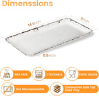 4-Pack 14" x 7" White Serving platter Set, Reusable Farmhouse Melamine Serving Platters for Cookie, Appetizer, Charcuterie, Snack, Party Food Display - Stackable Kitchen CounterTop Tray.