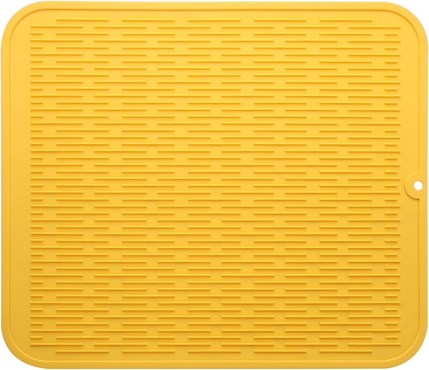Silicone Dish Drying Mat for Multiple Usage,Easy clean,Eco-friendly,Heat-resistant Silicone Mat for Kitchen Counter or Sink,Refrigerator or Drawer Liner Yellow 2XL 24 inches x 18 inches