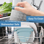 2 IN 1 Upgrade Bench Scraper, Dough Scraper for Pastry Bread Cake Pizza, Stainless Steel Dough Cutter with Conversion Chart & Measuring Scale, Bowl Scraper Food Scraper for Kitchen Baking, Blue