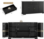 HITHOS 54" Buffet Cabinet with Storage, Modern Kitchen Buffet Sideboard with Drawer, Wood Coffee Bar with Adjustable Shelves, Kitchen Storage Cabinet for Living Room, Black