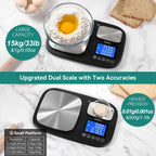 BOMATA 0.01g/500g & 1g/15kg Dual Platform Kitchen Scale with Two Precisions, Accumulation Function, Gram and Ounce, Digital Scale for Food, Baking, Yeast, Jewelry B614