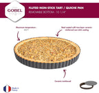 GOBEL - Non-Stick Round Fluted Tart Mold / Quiche Pan with Removable Bottom - 10 1/4"