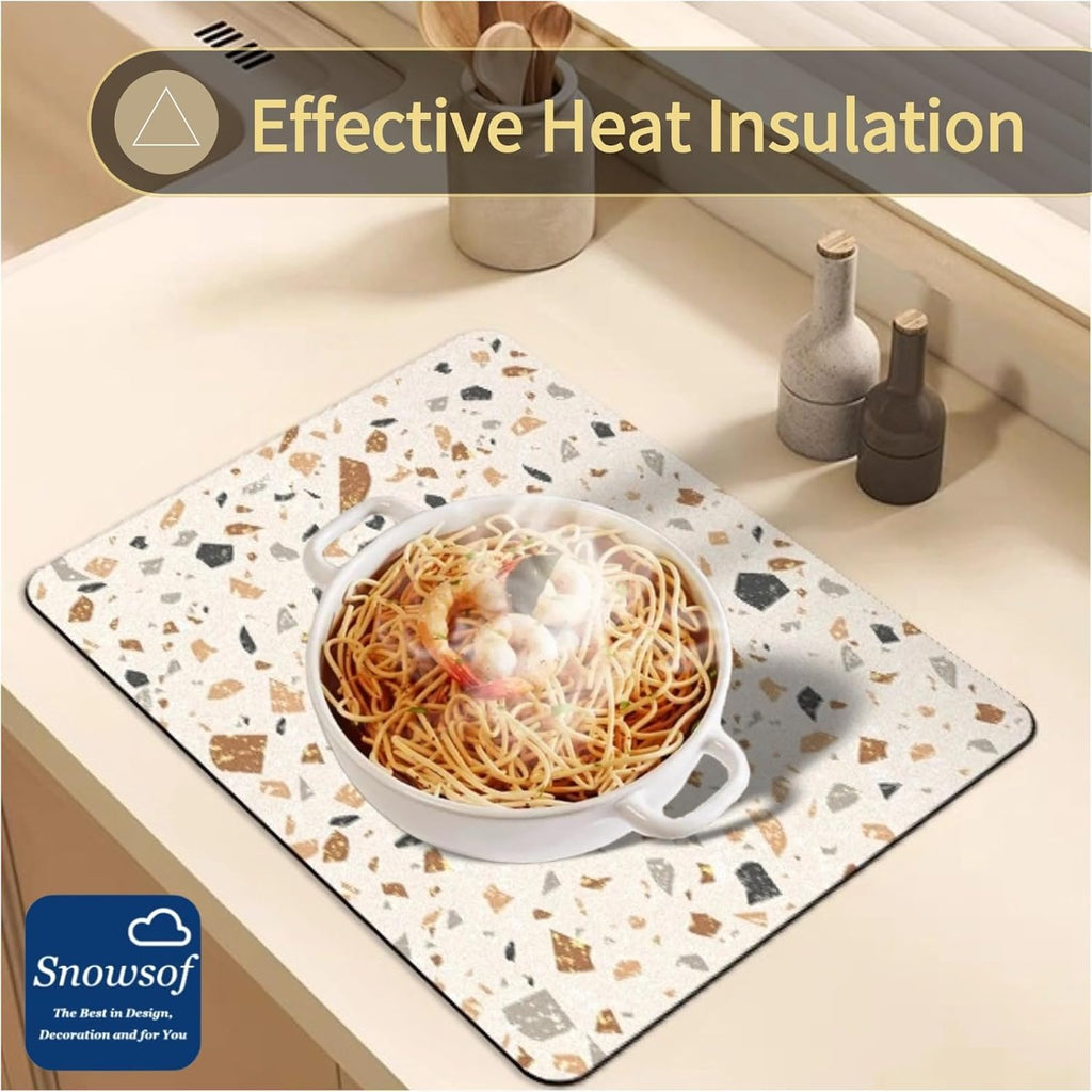 Dish Drying Mat - Absorbent Countertop Mat for Coffee Maker, Expresso Machine, Kitchen Use (04,12''×20'')