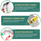 0-15psi Stainless Steel Glycerin Liquid Filled Pressure Gauge 1/8" NPT 1.5" Face Dial, Center Back Mount, for Water, Oil and Air Pressure Testing (with Range Mark Pointer)