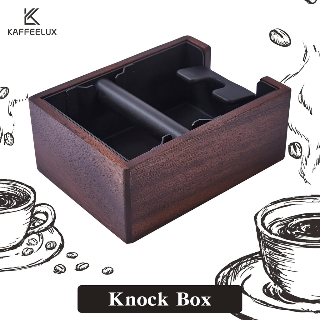 Wooden Espresso Knockout Box, 58mm Espresso Storage Box, Suitable For Storing 58mm Espresso Mashers, Dispensers, Natural Walnut Wood Masher Base (coffee)