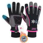 HANDLANDY Waterproof Insulated Work Gloves, 3M Thinsulate Thermal Winter Gloves for Men Women Touch Screen, Warm Ski Snowboard Cold Weather Gloves (Large, Pink)
