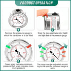 -30inHG-0PSI Stainless Steel Liquid Filled Pressure Gauge, 2.5" Dial Size, 1/8" NPT Back Mount, for Tube, Water Pump, Gas, Liquid, Pressure Test (with Range Mark Pointer)
