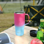 HAUSHOF 24 oz Travel Mug with Handle, Stainless Steel Vacuum Insulated Coffee Travel Mug, Double Wall Travel Mugs with Leakproof Lid, BPA Free