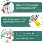 0-30psi Stainless Steel Glycerin Liquid Filled Pressure Gauge1/8 NPT 1.5" Dial, Lower Mount for Pressure Testing of Water, Oil and Air (with Range Mark Pointer)