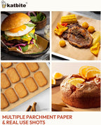 Katbite 265Pcs 10x15 inches Parchment Paper Sheets, Heavy Duty Unbleached Baking Paper, Pre-cut and Oil Proof Perfect for Steaming Cooking Bread Cake & Wrapping Foods[Advanced Series]