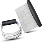 ALLTOP Stainless Steel Bench Scraper and Pastry Blender Cutter Set, Efficient Multipurpose Kitchen Baking Essential Tool with Comfortable Grip Handle-Perfect for Nut, Pie and Dough Processing - Black
