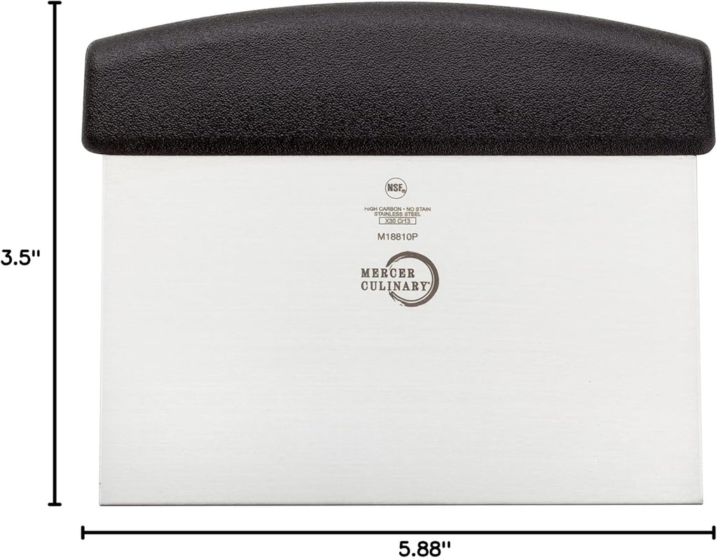 Mercer Culinary Millennia Bench Scraper, 5 7/8 Inch X 3 1/2 Inch Blade, Black Handle