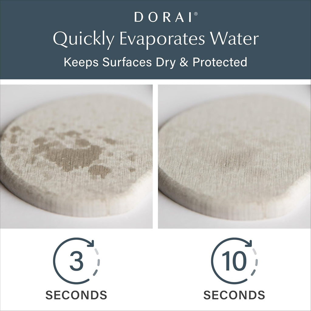 Dorai Home Stone Coaster Set – 4 Absorbent Diatomite Coasters for Instant Drying, Modern Design, Sandstone