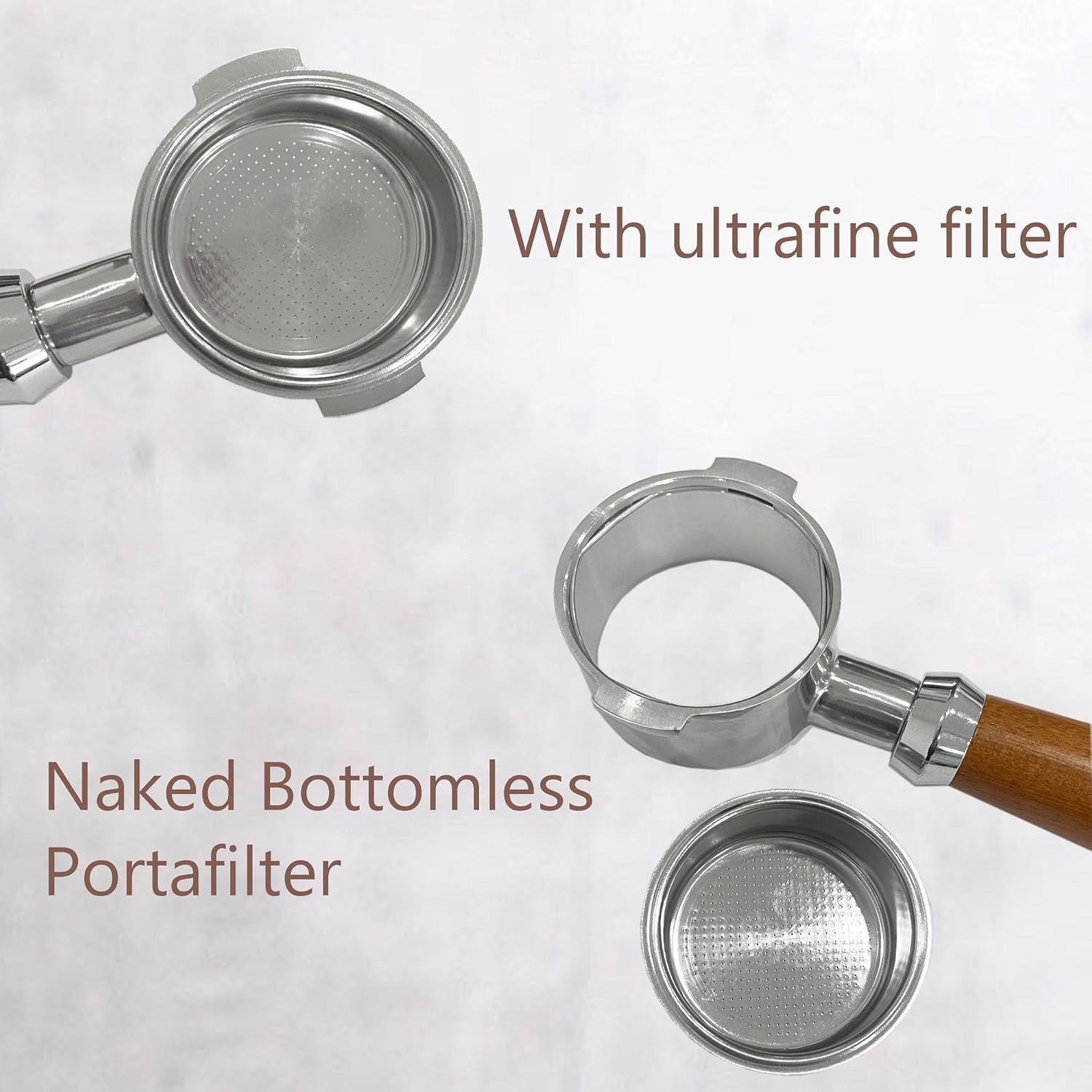 MIAO JIN 51mm Bottomless Portafilter 2 ears Coffee Naked Espresso Portafilter Compatible with DeLonghi Dedica 311GR-310GR/ECO310 With 1 Cup Filter Basket