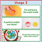 Leesgel Christmas Cookie Cutters, 3D Christmas Holiday Cookie Cutters Shapes with Santa/Xmas Tree/House/Deer, Christmas Party Decorations Ornaments