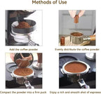 51mm Espresso Accessories Kit 2-in-1 Coffee Distributor and Tamper Leveler, WDT Tool and Magnetic Dosing Funnel for 51 mm Portafilters