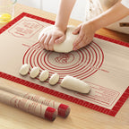 Silicone Baking Mat, Reusable Non-Stick Pastry Mat for Rolling Out Dough, Pizza Crust Pie Baking Mat, Cookies, Cake, Bread, Chocolate, Pastry, Oven Mat