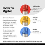 Ryde: Relax Shot | Raspberry Flavor | Lemon Balm, L-Theanine, Ginseng & Chamomile | 0 Calories, 0 Sugar | 2 FL OZ Shots | Helps You Relax* (8 Pack)