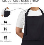 RAJRANG 100% Cotton Cooking Apron with 3 Pockets Kitchen Chef BBQ Adjustable Bib Aprons for Women Men