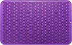 Silicone Dish Drying Mat for Multiple Usage,Easy clean,Eco-friendly,Heat-resistant Silicone Mat for Kitchen Counter or Sink,Refrigerator or Drawer Liner Purple 3XL 28 inches x 18 inches