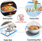 Pastrty Mat for Dough Rolling, Silicone Baking Mat with Measurement, Fondant Mat for Making Cookies Macarons Bread Pizza Oven Mat, Silicone Mat for Baking