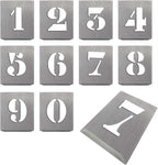 HAUTMEC Vintage Aluminum Numbers Stencils, 0 to 9 Aluminum Stencils & Holder, 2"(50mm) Numbers, Shop Stencil, Advertising Stencilling, Craft-Printing, Reusable HD00002
