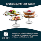 Libbey Selene 3 Tier Serving Stand Set, Elegant, Curvy Style Glass Dessert Stand, Dishwasher Safe 3 Tiered Dessert Stand for Fruit and Candy bowls