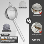 Walfos Small Fine Mesh Tea Strainer, Mini Stainless Steel Sieve with Handle, 2.8 Inch Kitchen Metal Sifter Strainers for Tea, Juicing, Coffee, Cocktail, Powdered Sugar, Matcha (2 Pack)