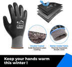 Waterproof Winter Work Gloves for Men and Women, Touchscreen, Freezer Gloves, Thermal Insulated, for Cold Weather