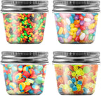 novelinks 4 oz Clear Plastic Jars with Screw-On Lids – Reusable Round Containers for Slime, Food, Spices, Crafts & Kitchen Organization – BPA-Free Storage Jars, 20 Pack