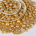 Twisweet Gold Pearl Rods Sprinkles, Edible Sugar Sprinkles for Cake Decorating Mix Size Candy Pearls for Baking Cake Topper Ice Cream Cupcake Cookie Dessert Decorations, Wedding Valentines Birthday Christmas Easter Mother's Day Supplies (130g/4.58oz)