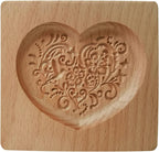 Wooden Cookie Biscuit Mold, 3D Baking Mold, Embossing Craft Decorating Baking Tool, Suitable for Halloween Thanksgiving Christmas Kitchen DIY (Love A 10 * 10 * 2)