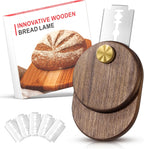 Upgraded UFO Bread Lame Dough Scoring Tool,Sourdough Scoring Tool,Black Walnut Bread Lame Cutter Scoring Knife for Bread Baking Includes 5 Replaceable Razor Blades for Bread Baking