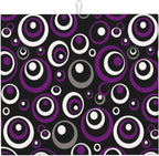Purple White and Black Circle Pattern Dish Drying Mat, Absorbent Microfiber Decorative Kitchen Counter Mat, 16x18 inch Polyester, Absorption, Foldable, for Dishes Utensils Small Appliances, Home Decor