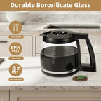 14-Cup Glass Coffee Carafe Replacement Compatible with Cuisinart Models DCC-3200P1, DCC- 3200, DCC-2200RC, Coffee Pot Replacement 14 Cup with Ergonomic Handle and Dripless Spout