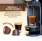 BRBHOM 6 Refillable Coffee Capsule Reusable Coffee Filter Compatiable with Do l*e Gu*to (coffee capsule 6 pcs Brown)