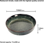 Ceramic Pie Pan Quiche Baking Dish Set of 2, Round 7.5 Inch Au Gratin Baking Dishes, 17 Ounces Non-Stick Tart Pan, Pie Plate for Apple, Oven, Dishwasher and Microwave Safe