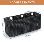 Ayiaren Wicker Silverware Cutlery Holder Black Flatware Utensil Caddy Best Silverwares Organizer Storage for Countertop Party Kitchen Utensils Holder Flatware Silverware Caddy Spoon and Fork Holders