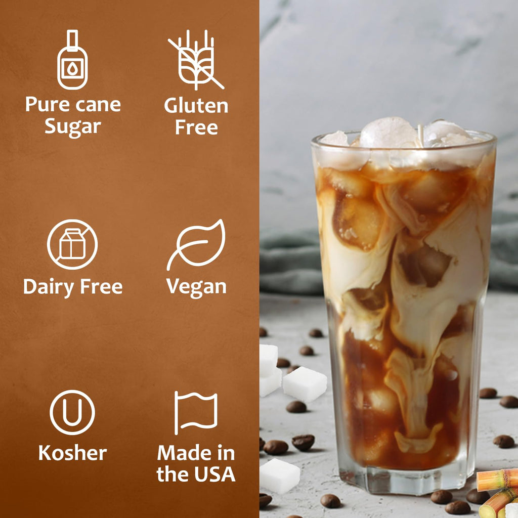 Syruvia Cane Sugar Sweetener Coffee Syrup - 25.4 fl oz. Premium Coffee Flavoring Syrup. Kosher and Gluten-Free. Perfect for Enhancing Drinks, Sodas, Shakes, Desserts, and More.