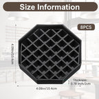 8 Pcs 4 Inch Coffee Drip Tray Countertop Trays Black Plastic Octagon Coffee Drip Coaster with Honeycomb Grid for Drink Dispenser Tea Wine Beverage