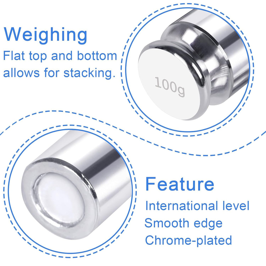 QP Calibration Weights, 100 Gram OIML Class M1 High Precision Scale Weights, Stainless Steel Gram Weights, Chrome Finish, Scale Calibration Weights for Digital Scale, Kitchen Scale, Pocket Scale