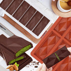 Chocolate Bar Molds Mini Non Stick 2 Pack,Thick Food Silicone Mold for Stuffed Candy Dubai Knafeh Pistachio Granola Bar and Pastry Snacks
