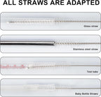Straw Cleaner Brush Set, 12-Piece 11.8 Inch Long Botthle Cleaning Brush, Nylon Tube Brush Kit for Straws on Tumbler, Water Bottle, Sippy Cup and Pipes, Tubes or Tea Pot Spout