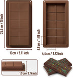 Dubai Chocolate Mold 2 Pack,0.79 Inch Deep Large and Thick Silicone Chocolate Bar Molds for Stuffed Bar,Big Chocolate Candy Bar Mold for Filling Knafeh Pistachio Kit